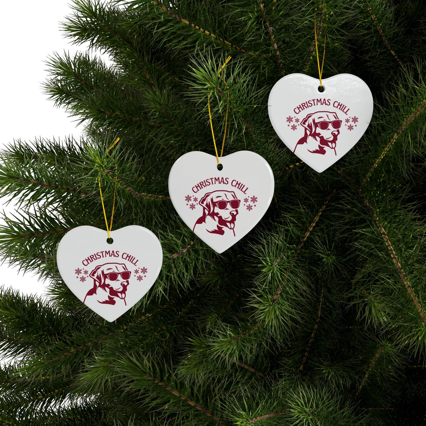Labrador Christmas, Ceramic Ornaments, 2-Side Print, (1pc, 3pcs, 5pcs, 10pcs)