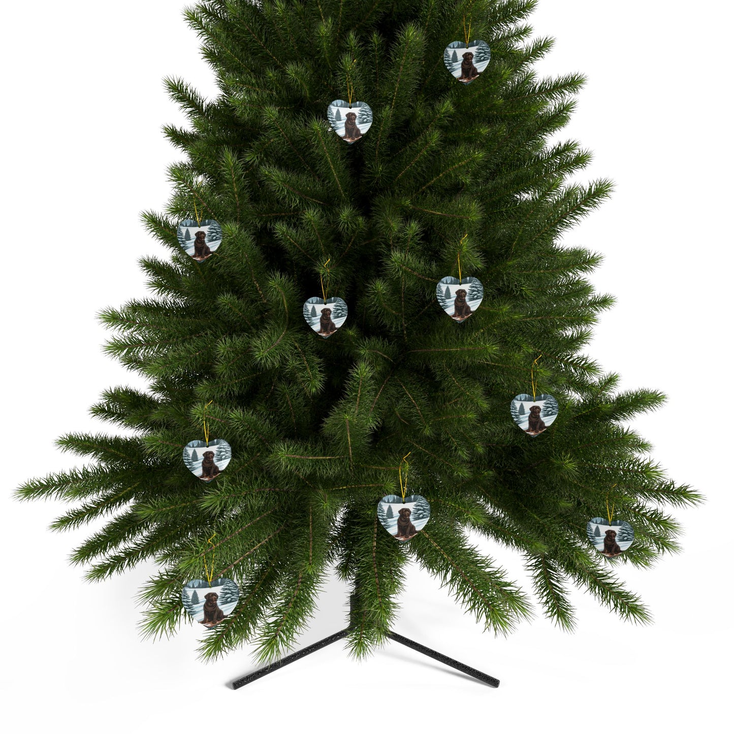 Labrador Christmas, Ceramic Ornaments, 2-Side Print, (1pc, 3pcs, 5pcs, 10pcs)