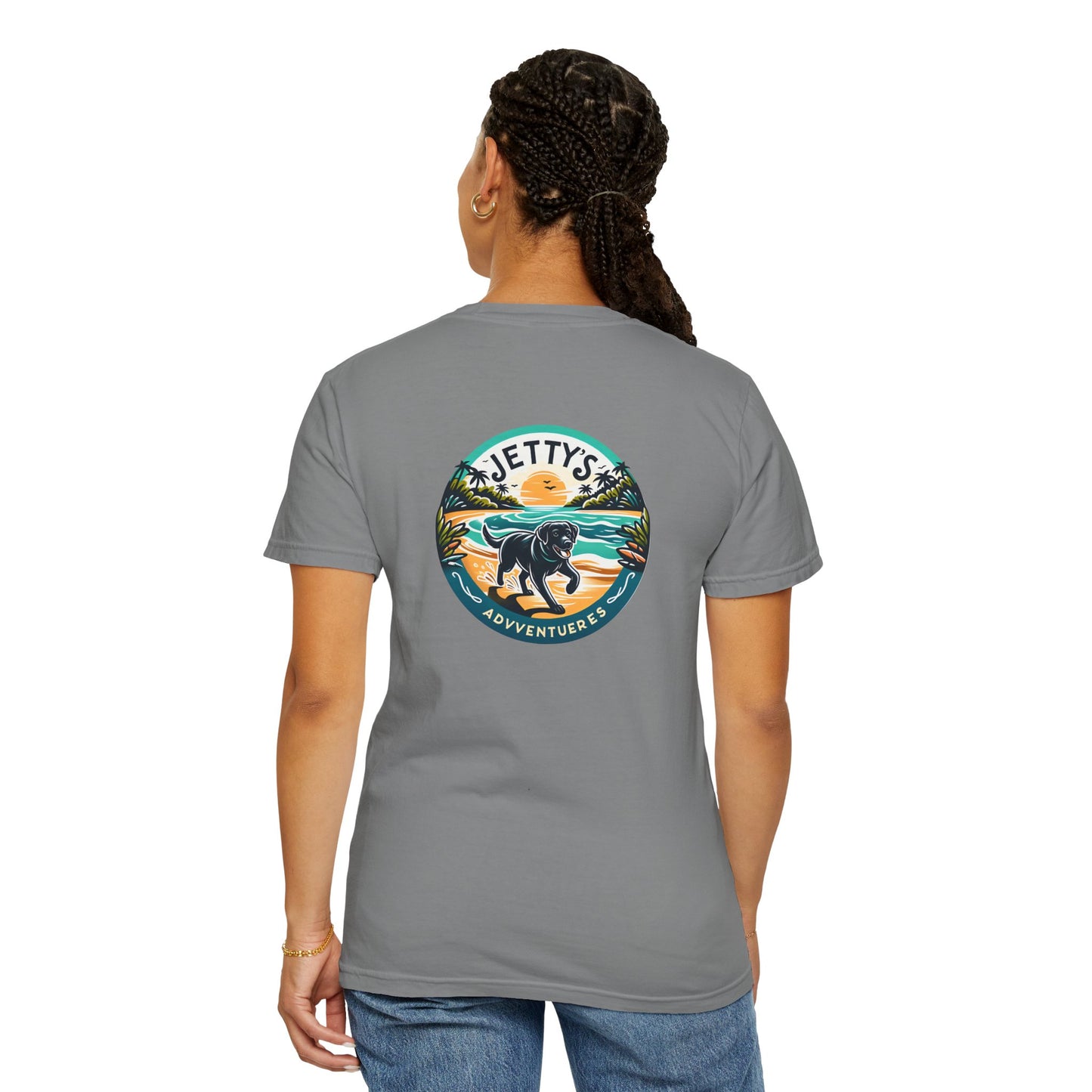 Beach Bound, two labs , Unisex Garment-Dyed T-shirt