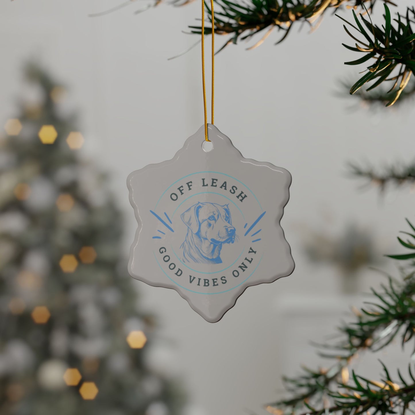 Labrador Christmas, Ceramic Ornaments, 2-Side Print, (1pc, 3pcs, 5pcs, 10pcs)