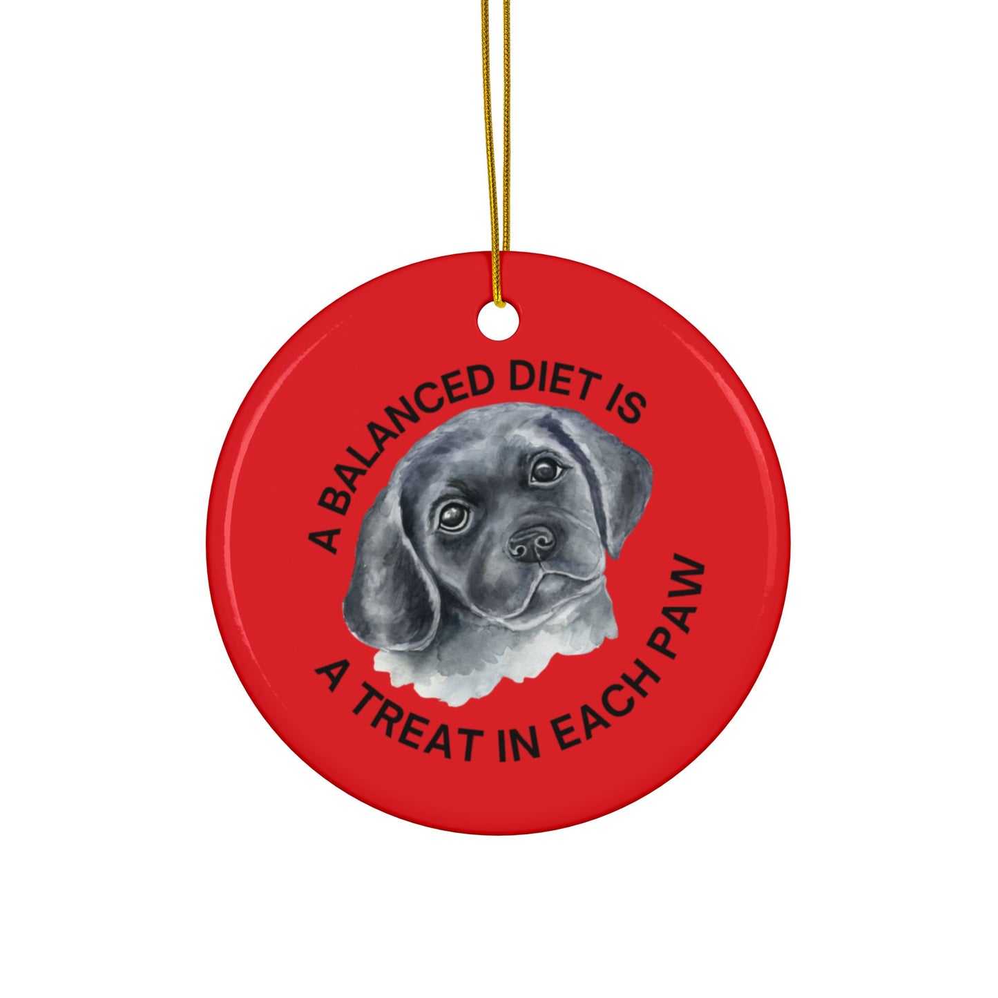 Labrador Christmas, Ceramic Ornaments, 2-Side Print, (1pc, 3pcs, 5pcs, 10pcs)