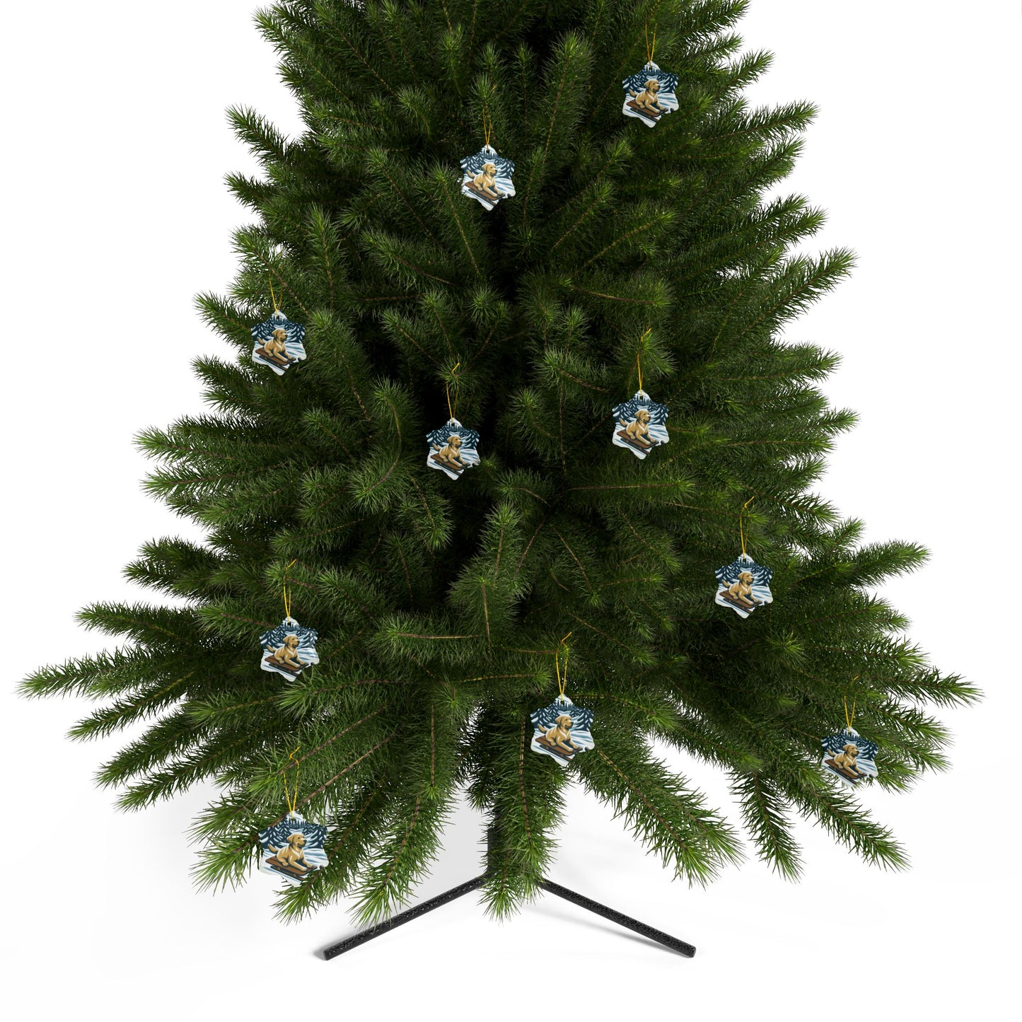 Labrador Christmas, Ceramic Ornaments, 2-Side Print, (1pc, 3pcs, 5pcs, 10pcs)