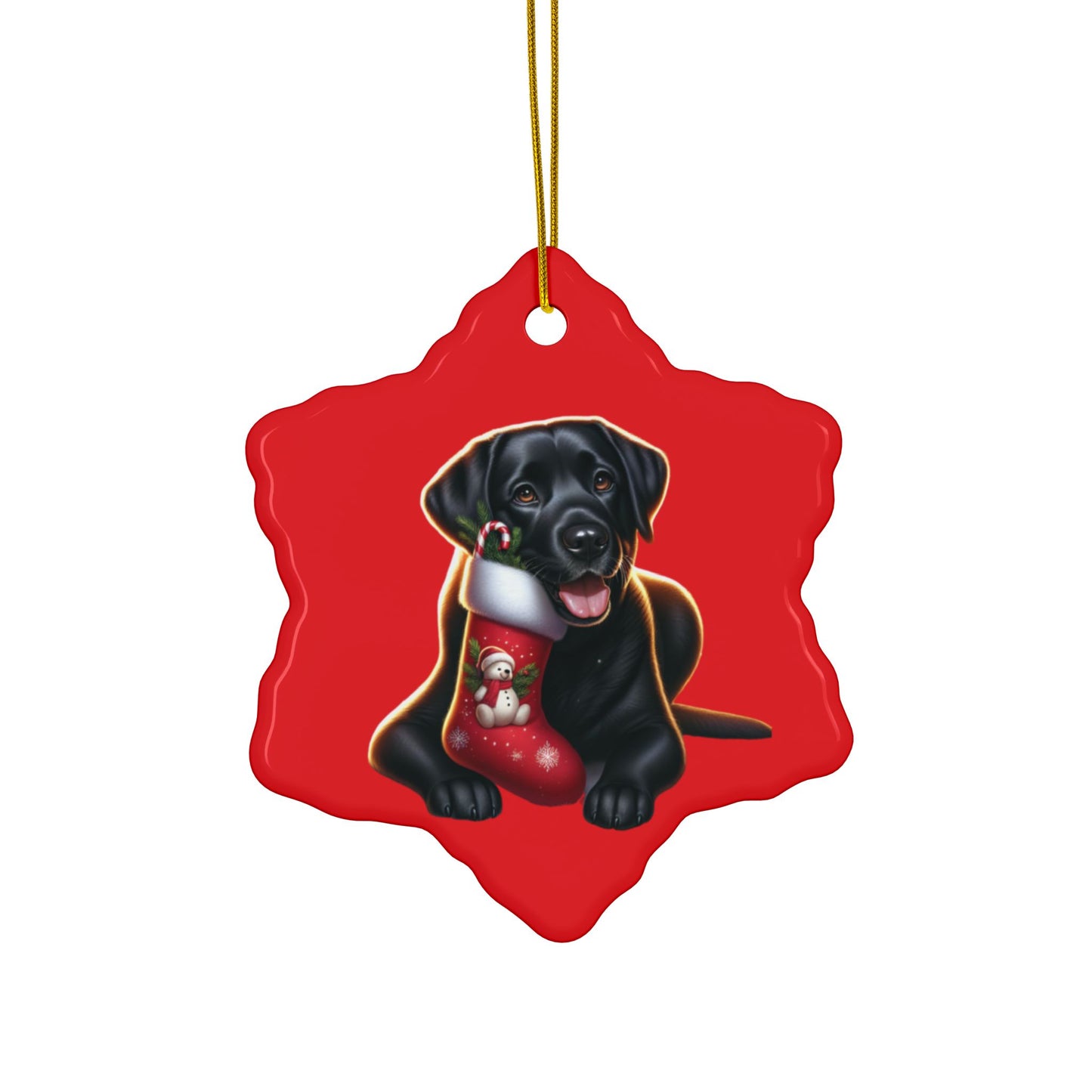 Labrador Christmas, Ceramic Ornaments, 2-Side Print, (1pc, 3pcs, 5pcs, 10pcs)