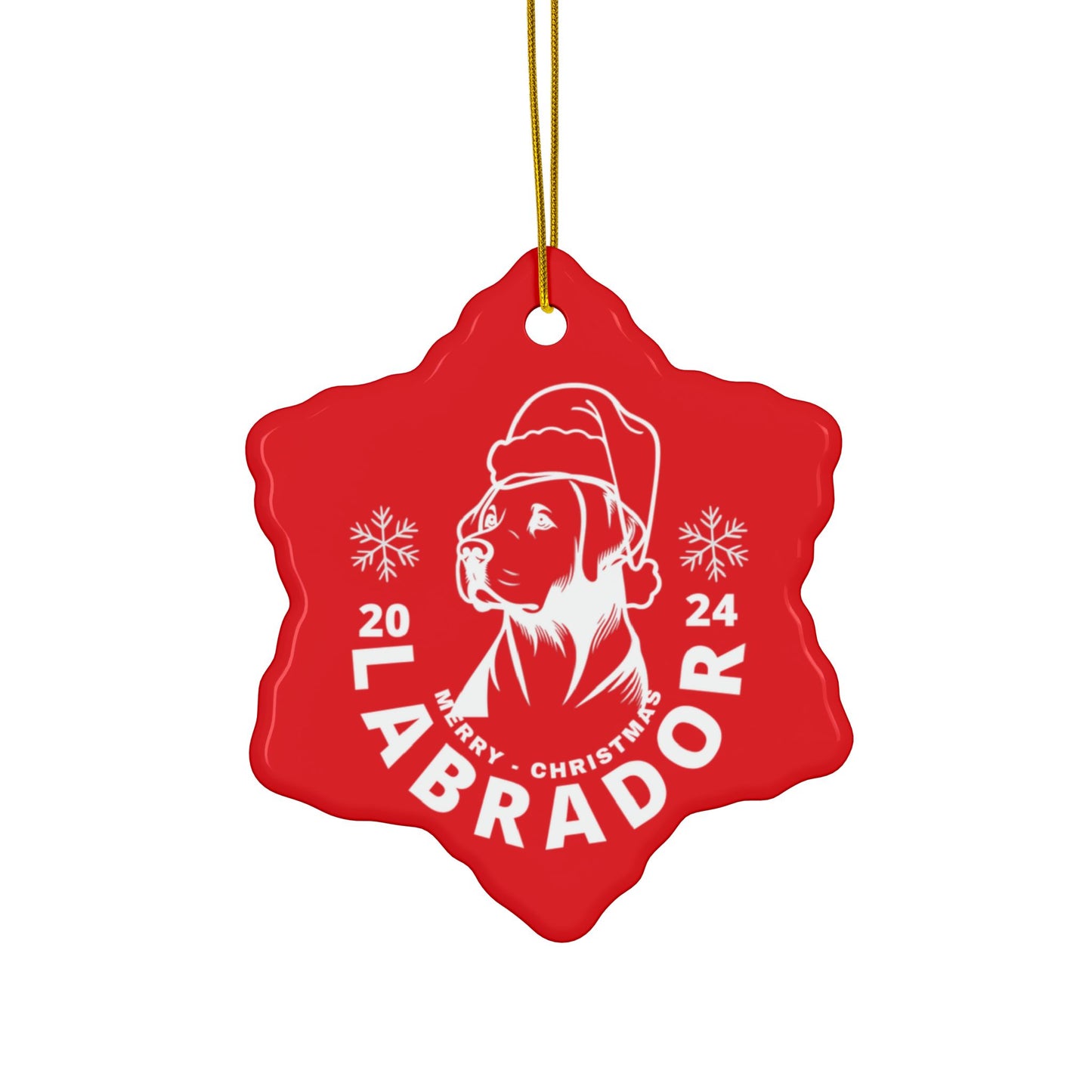 Labrador Christmas Truck, Ceramic Ornaments, 2-Side Print, (1pc, 3pcs, 5pcs, 10pcs)