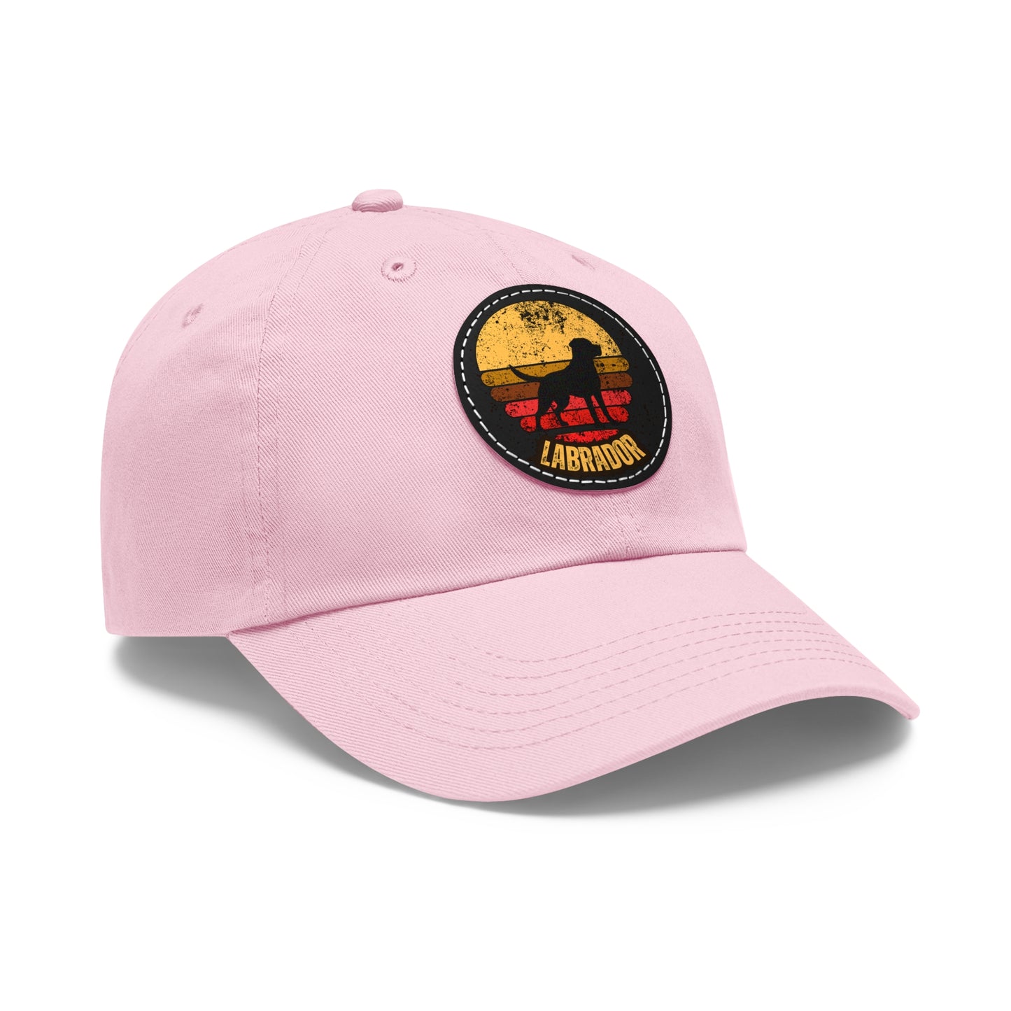 Labrador sunset, Dad Hat with Leather Patch (Round)
