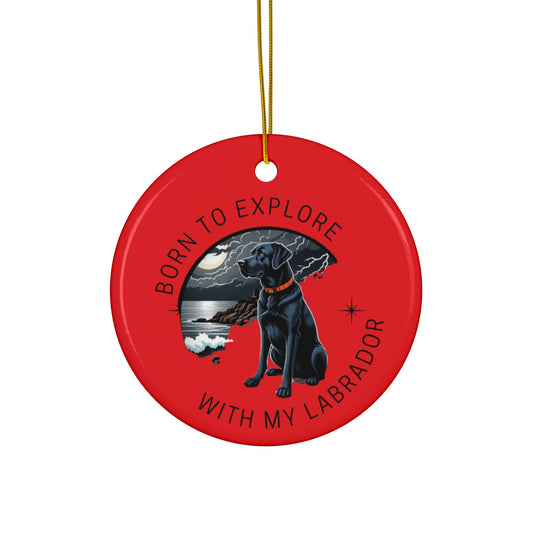 Labrador Christmas, Ceramic Ornaments, 2-Side Print, (1pc, 3pcs, 5pcs, 10pcs)