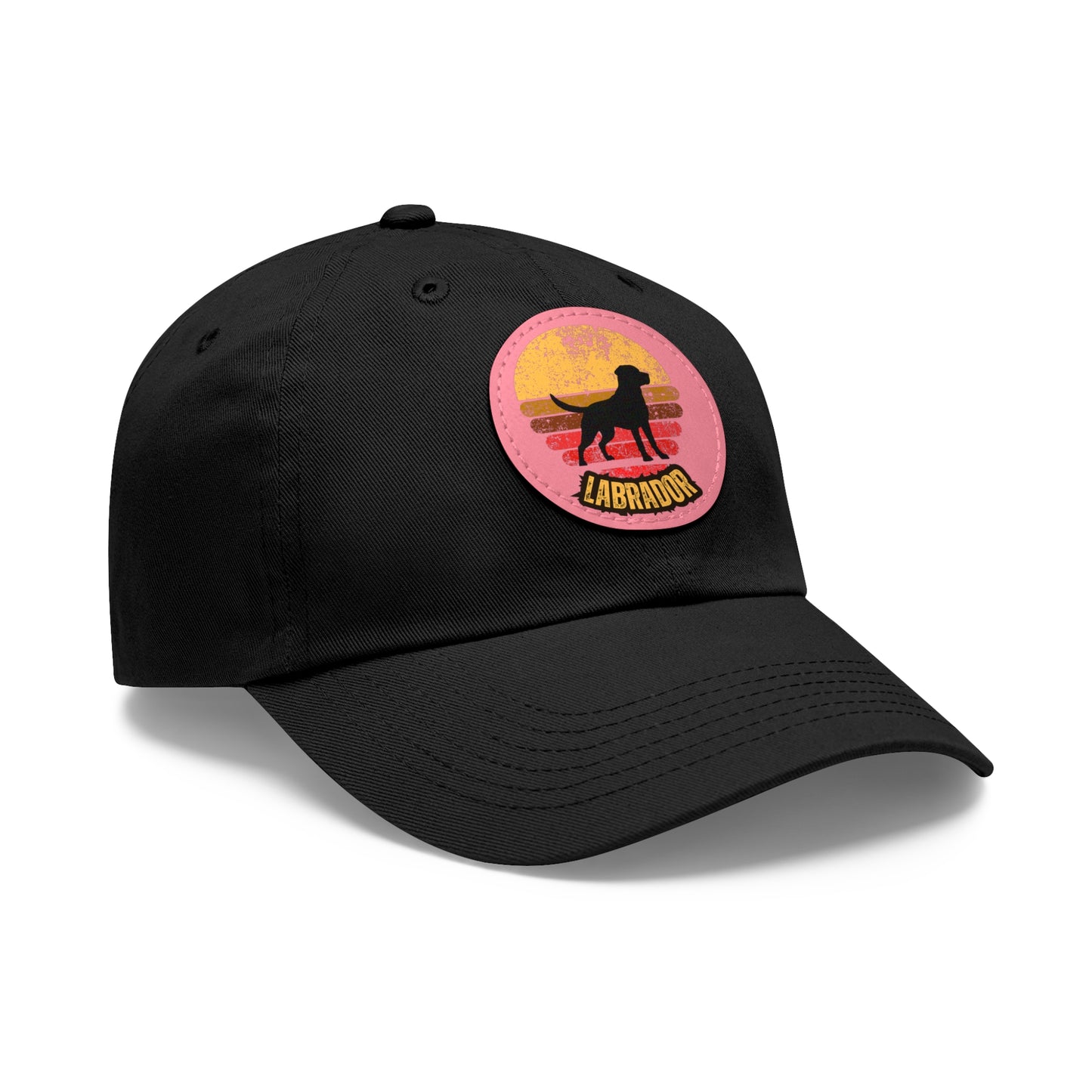Labrador sunset, Dad Hat with Leather Patch (Round)