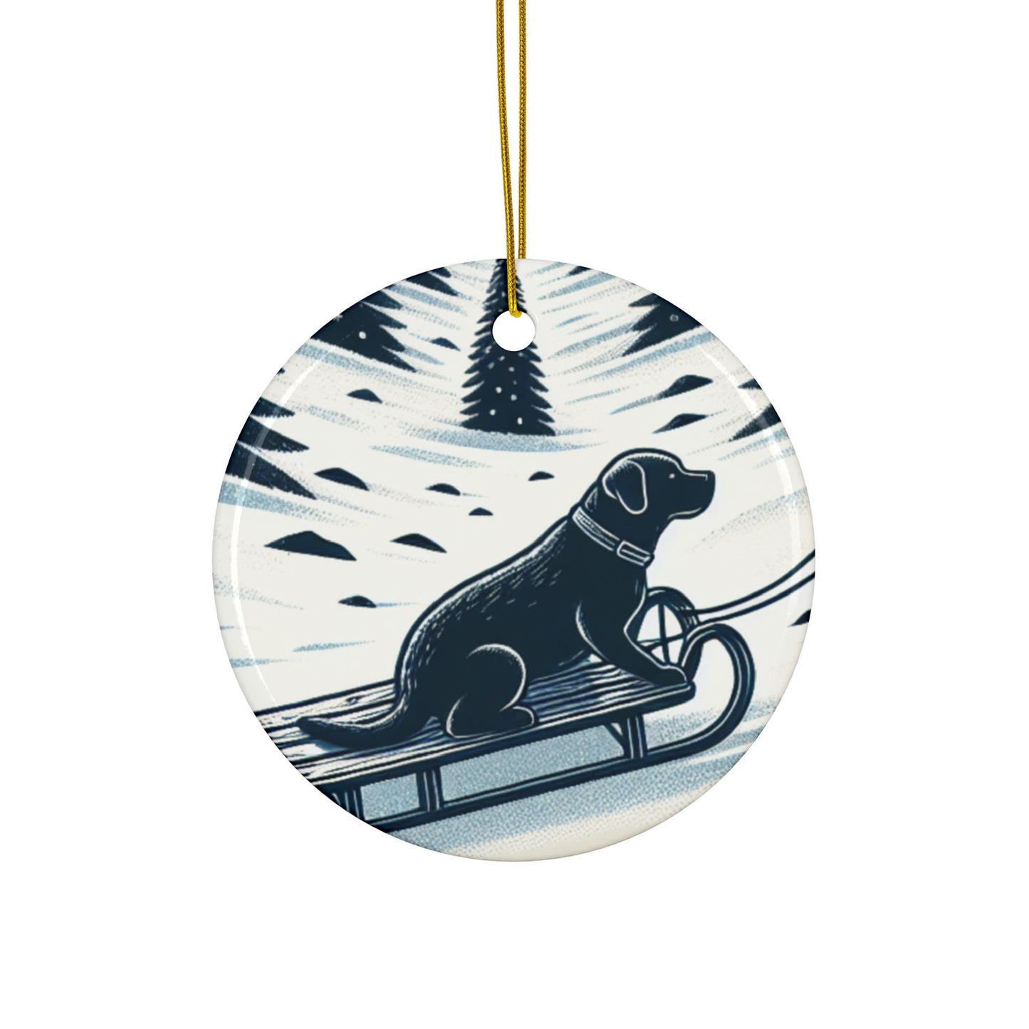 Labrador Christmas, Ceramic Ornaments, 2-Side Print, (1pc, 3pcs, 5pcs, 10pcs)