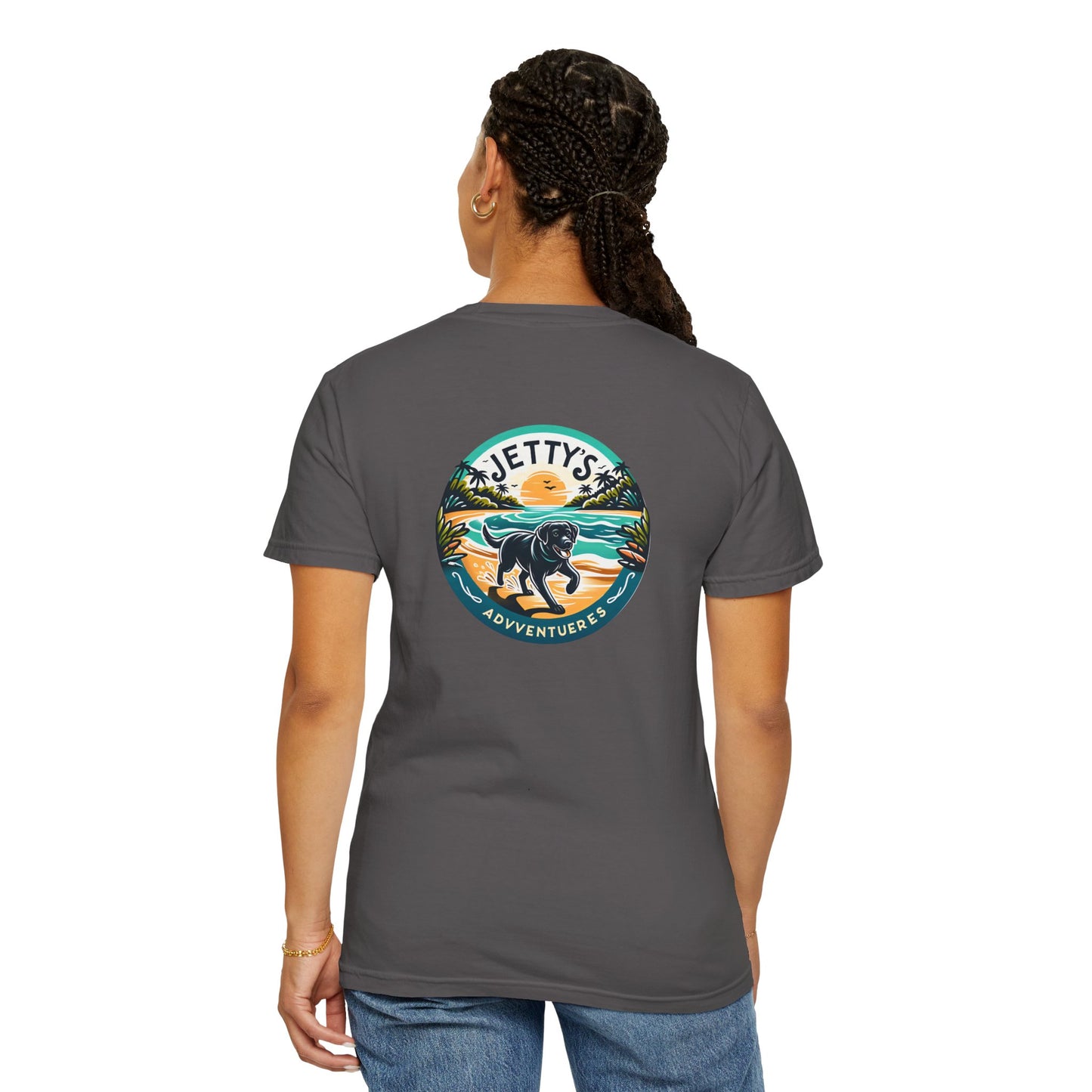 Beach Bound, two labs , Unisex Garment-Dyed T-shirt
