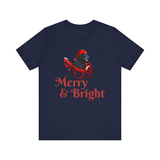 Black Labrador sleigh let it snow Christmas, dog Christmas