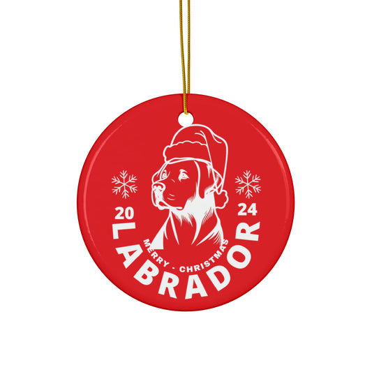 Labrador Christmas Truck, Ceramic Ornaments, 2-Side Print, (1pc, 3pcs, 5pcs, 10pcs)