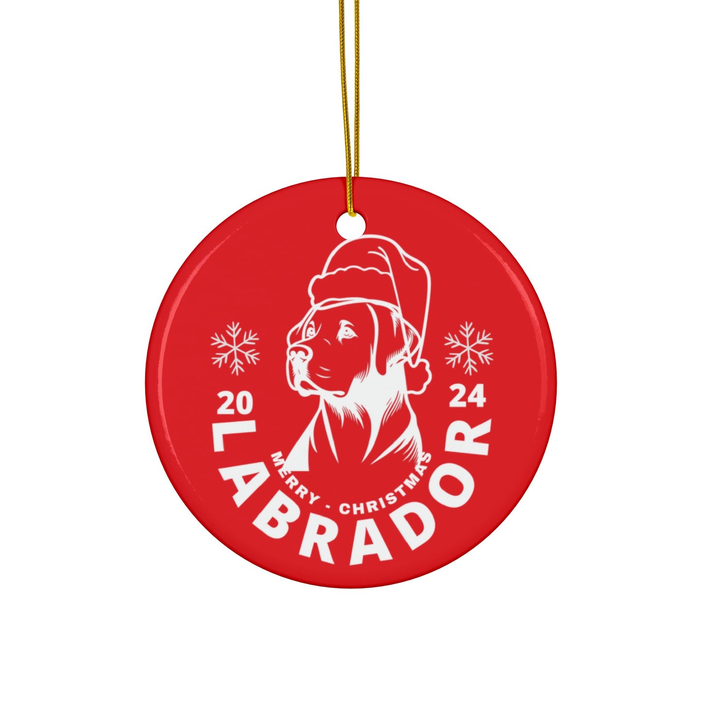 Labrador Christmas Truck, Ceramic Ornaments, 2-Side Print, (1pc, 3pcs, 5pcs, 10pcs)