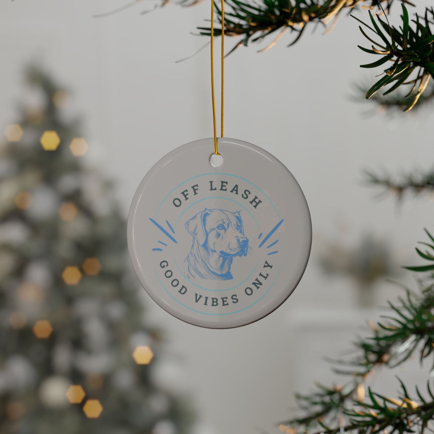 Labrador Christmas, Ceramic Ornaments, 2-Side Print, (1pc, 3pcs, 5pcs, 10pcs)