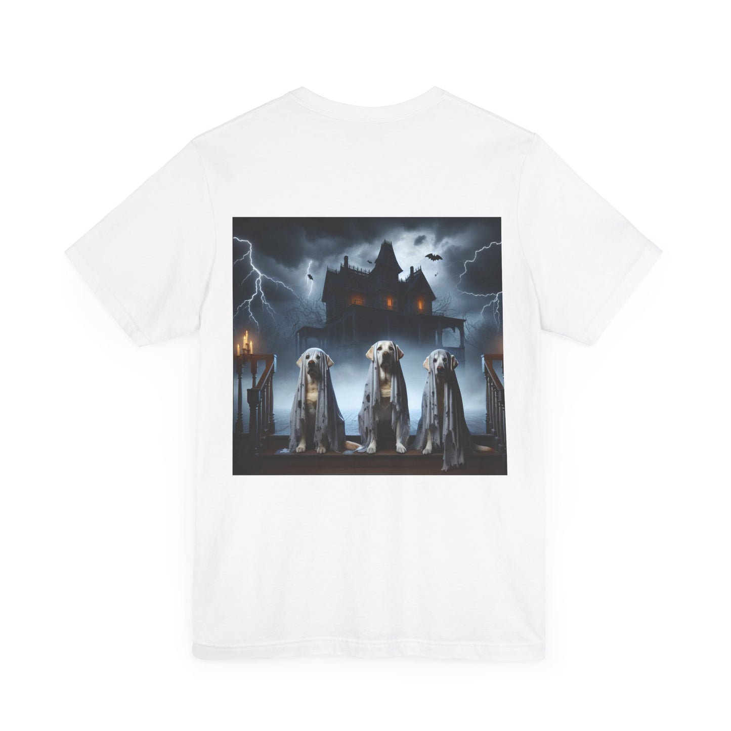 Scary ghost dogs trick or treat! Labradors Halloween zombie dogs