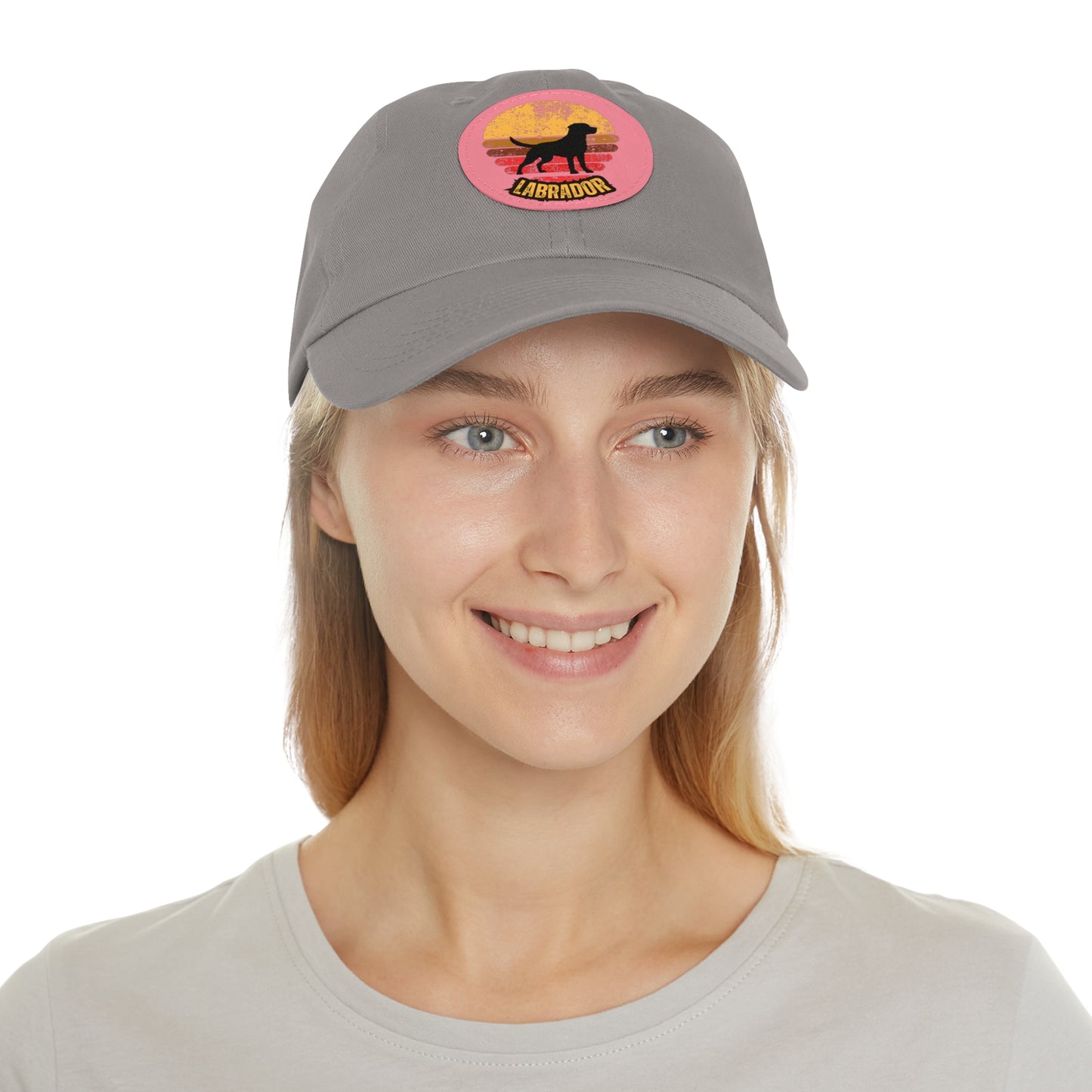 Labrador sunset, Dad Hat with Leather Patch (Round)