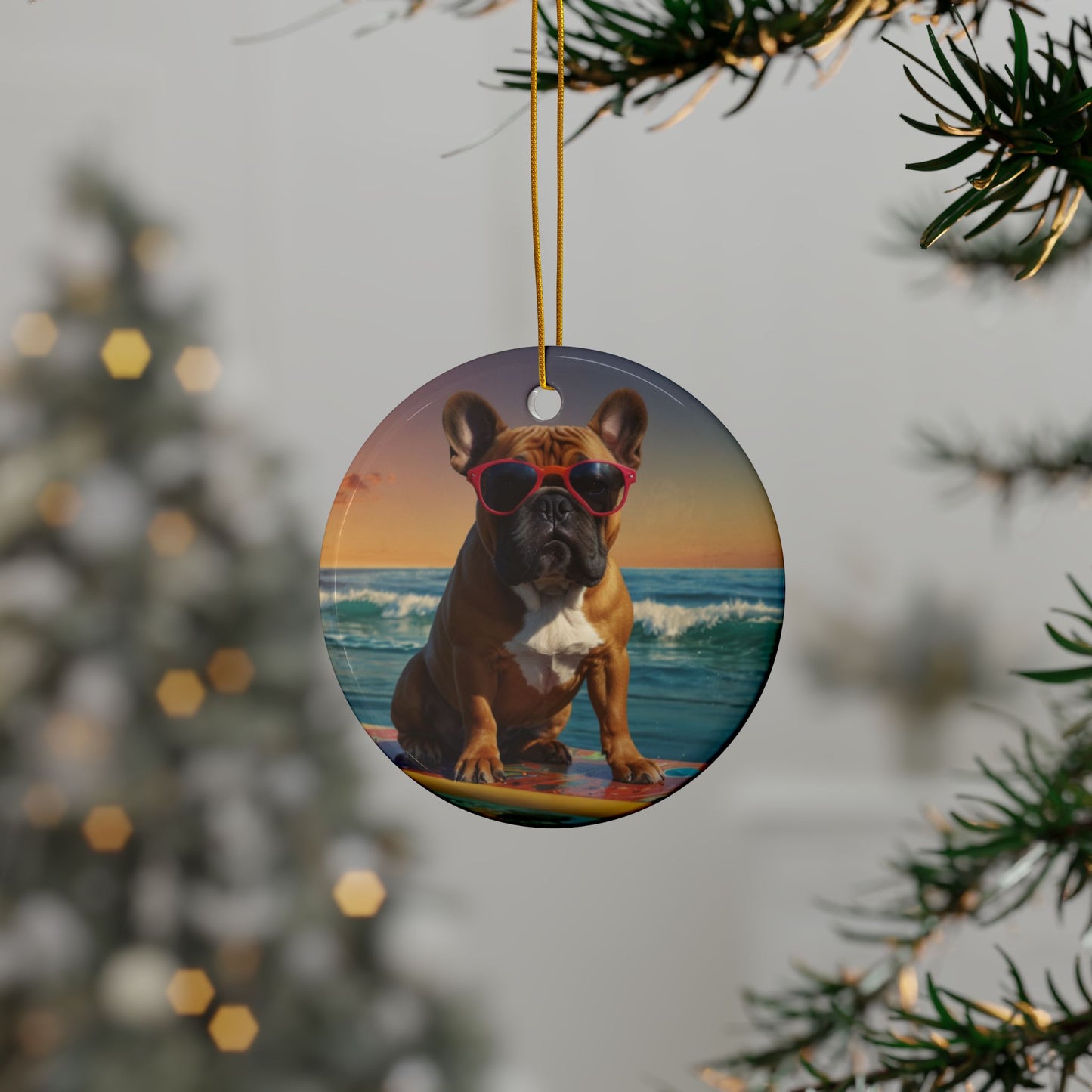 Bull Cool, Ceramic Ornaments, 2-Side Print, (1pc, 3pcs, 5pcs, 10pcs)
