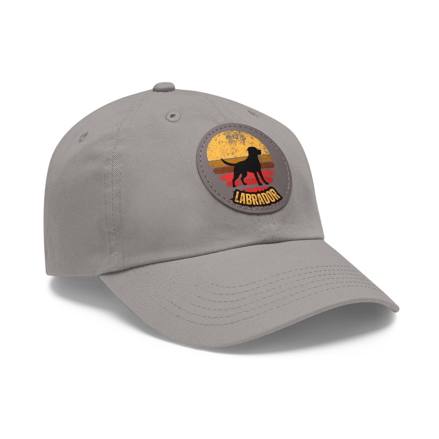 Labrador sunset, Dad Hat with Leather Patch (Round)