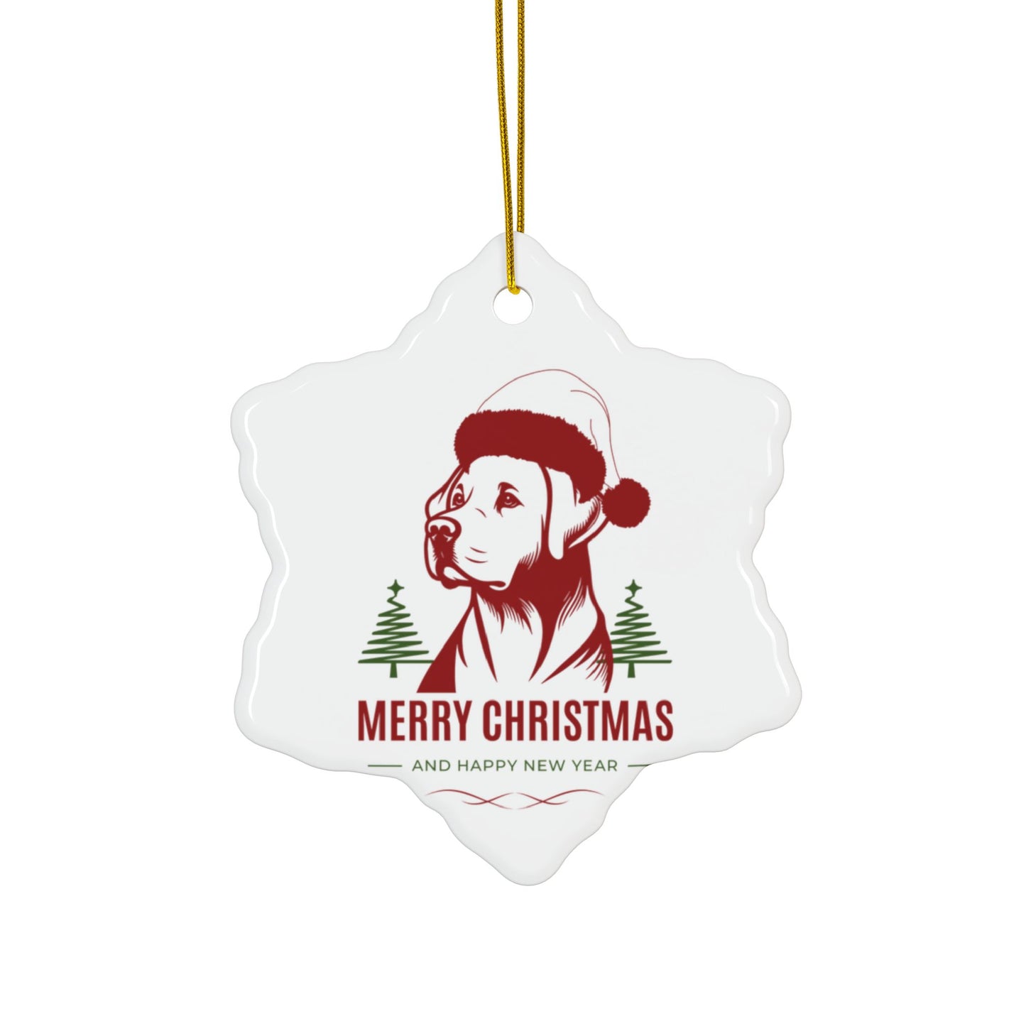 Labrador Christmas, Ceramic Ornaments, 2-Side Print, (1pc, 3pcs, 5pcs, 10pcs)