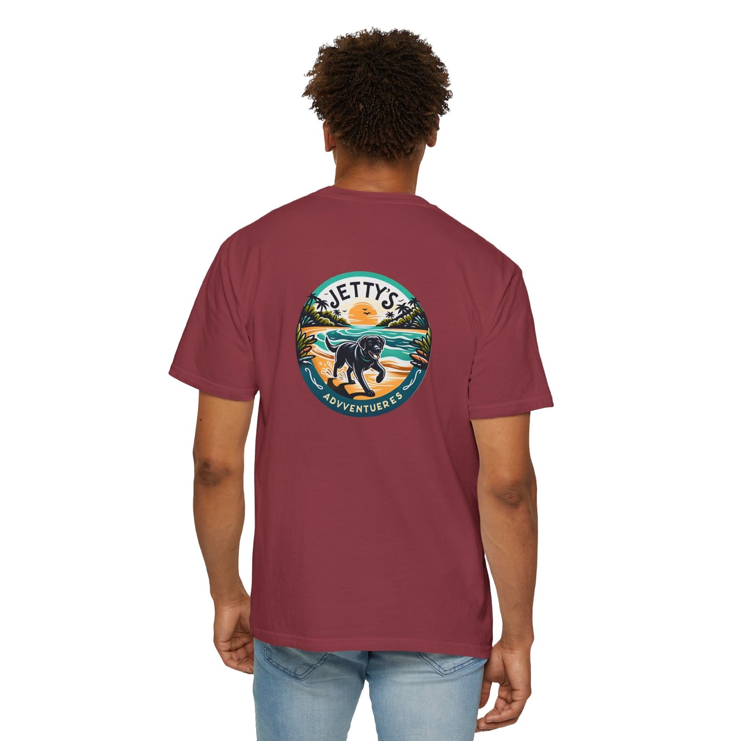 Beach Bound, two labs , Unisex Garment-Dyed T-shirt