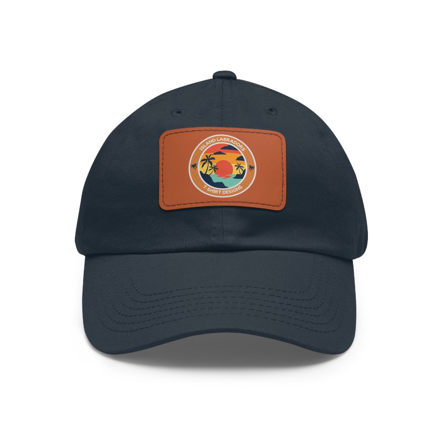 Sunset Island Labradors, Dad Hat with Leather Patch (Rectangle)