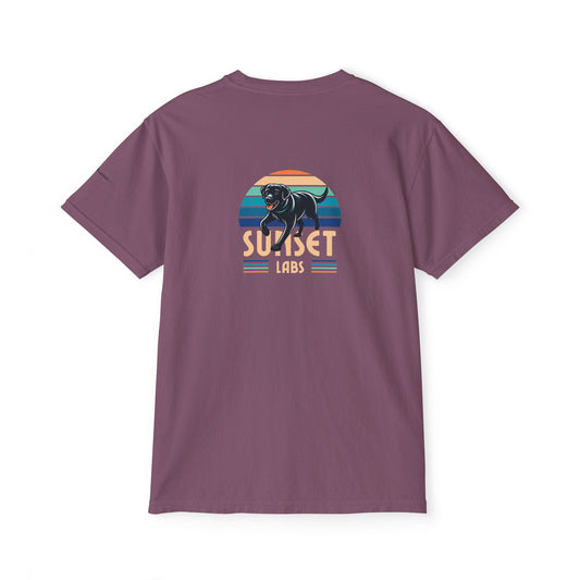 Sunset lab, pocket t-shirt