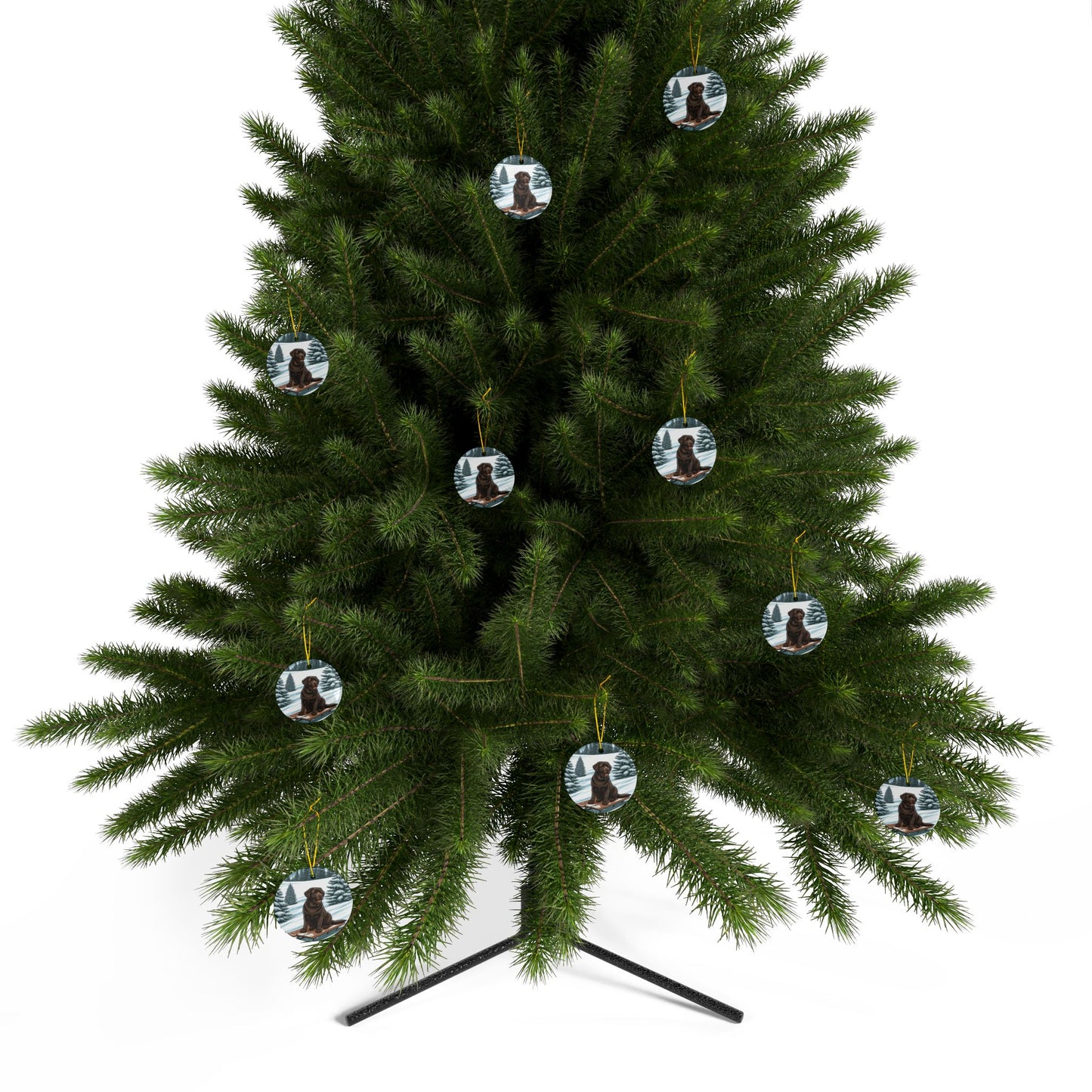 Labrador Christmas, Ceramic Ornaments, 2-Side Print, (1pc, 3pcs, 5pcs, 10pcs)