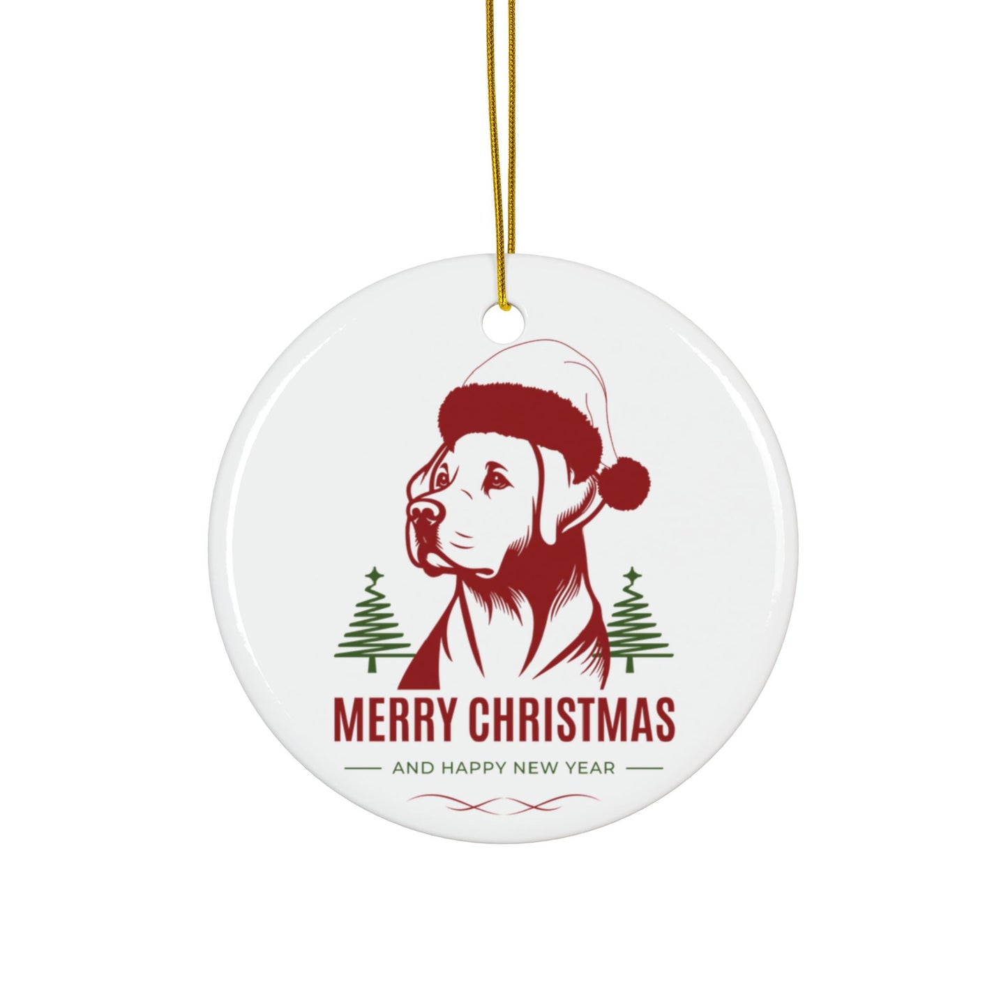 Labrador Christmas, Ceramic Ornaments, 2-Side Print, (1pc, 3pcs, 5pcs, 10pcs)
