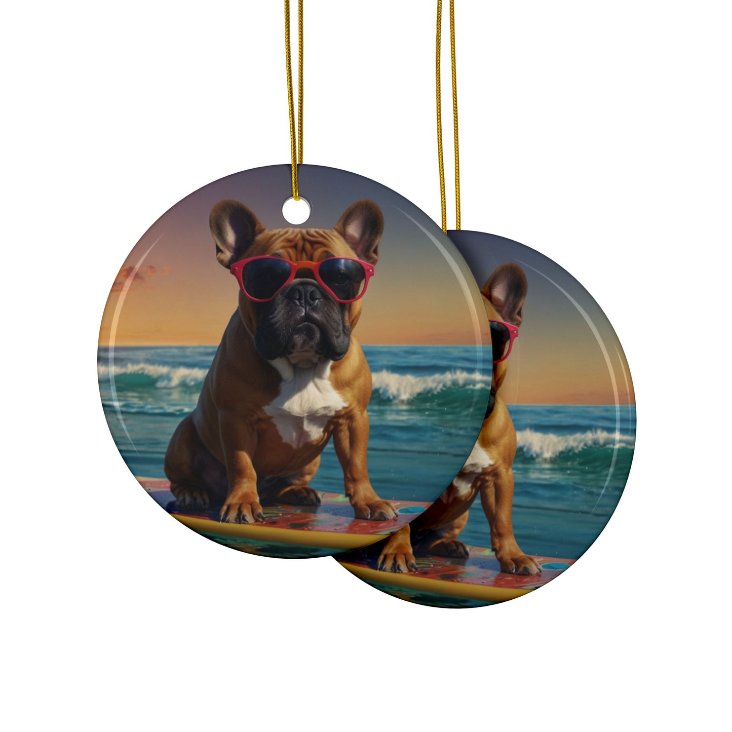 Bull Cool, Ceramic Ornaments, 2-Side Print, (1pc, 3pcs, 5pcs, 10pcs)