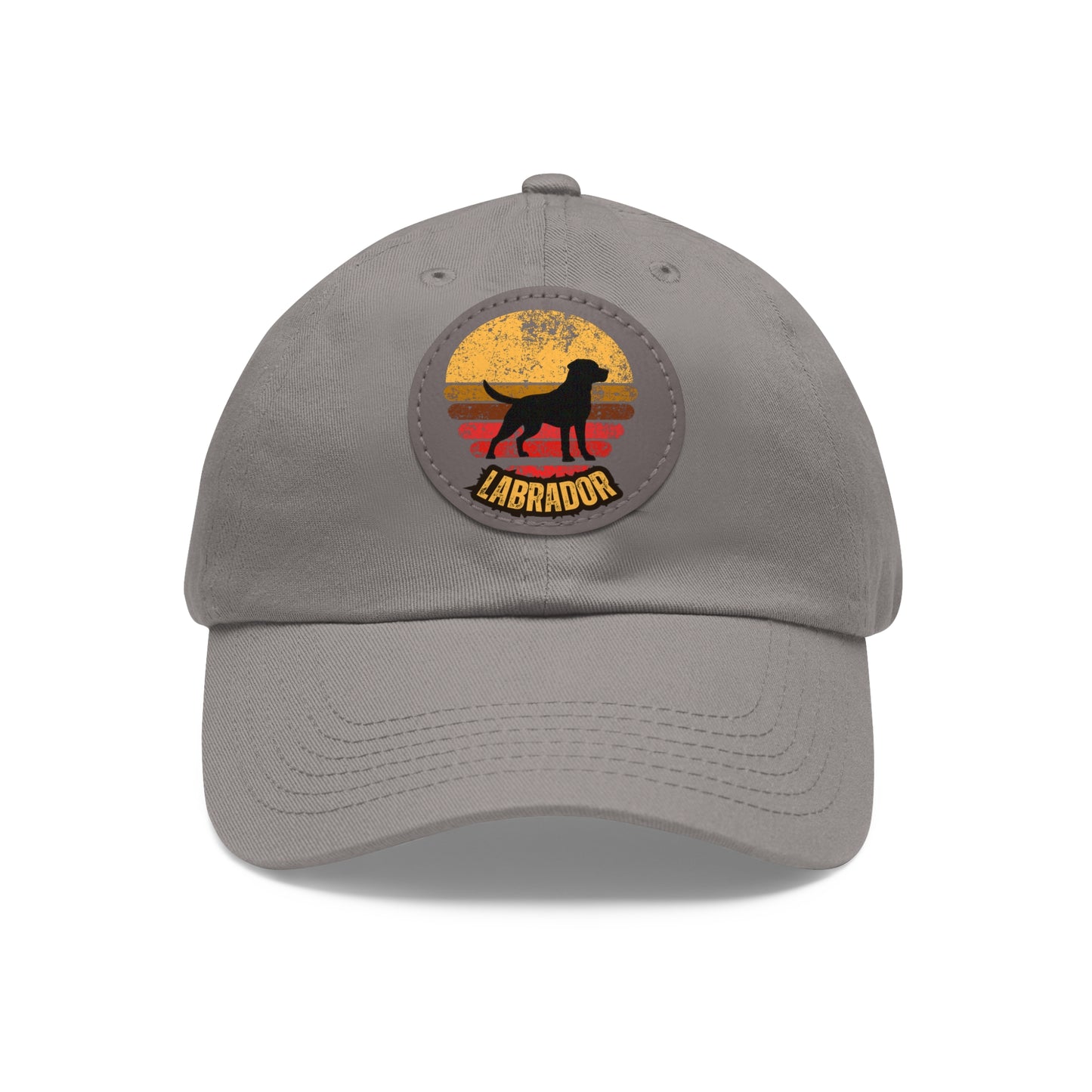 Labrador sunset, Dad Hat with Leather Patch (Round)