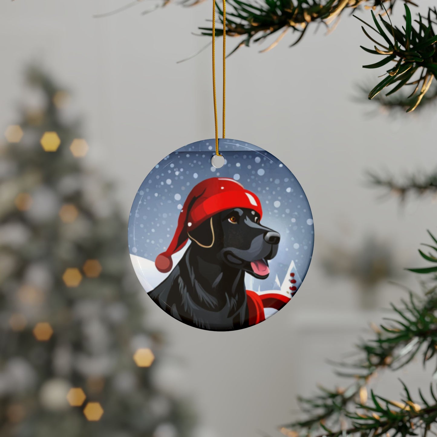 Black Labrador Christmas joyful, Christmas dog,  joyful Christmas