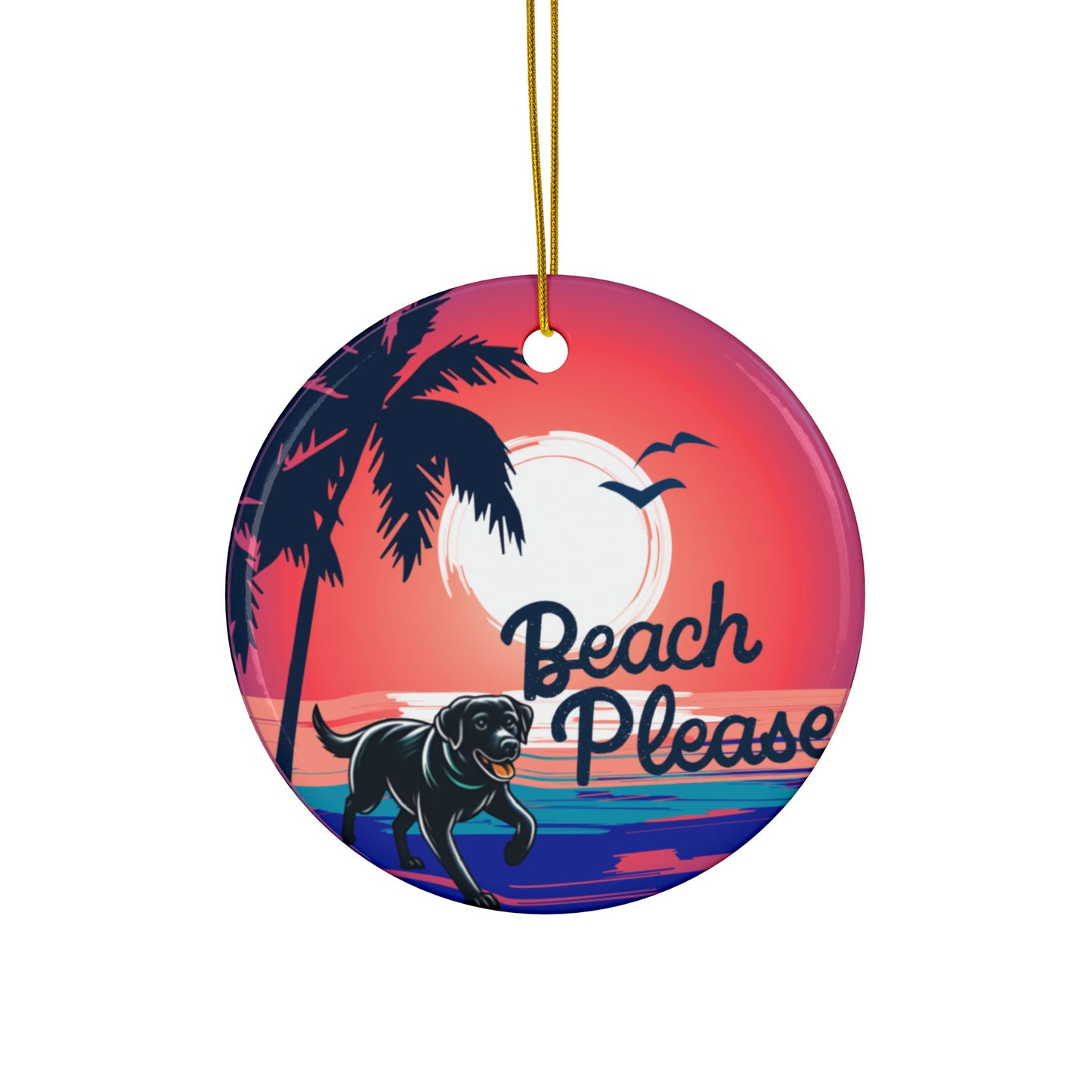 Beach Please, Ceramic Ornaments, 2-Side Print, (1pc, 3pcs, 5pcs, 10pcs)