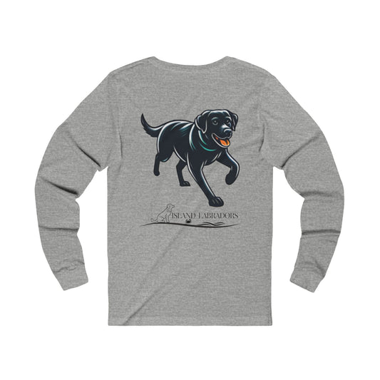 Jetty's Adventures, black lab, Unisex Jersey Long Sleeve Tee