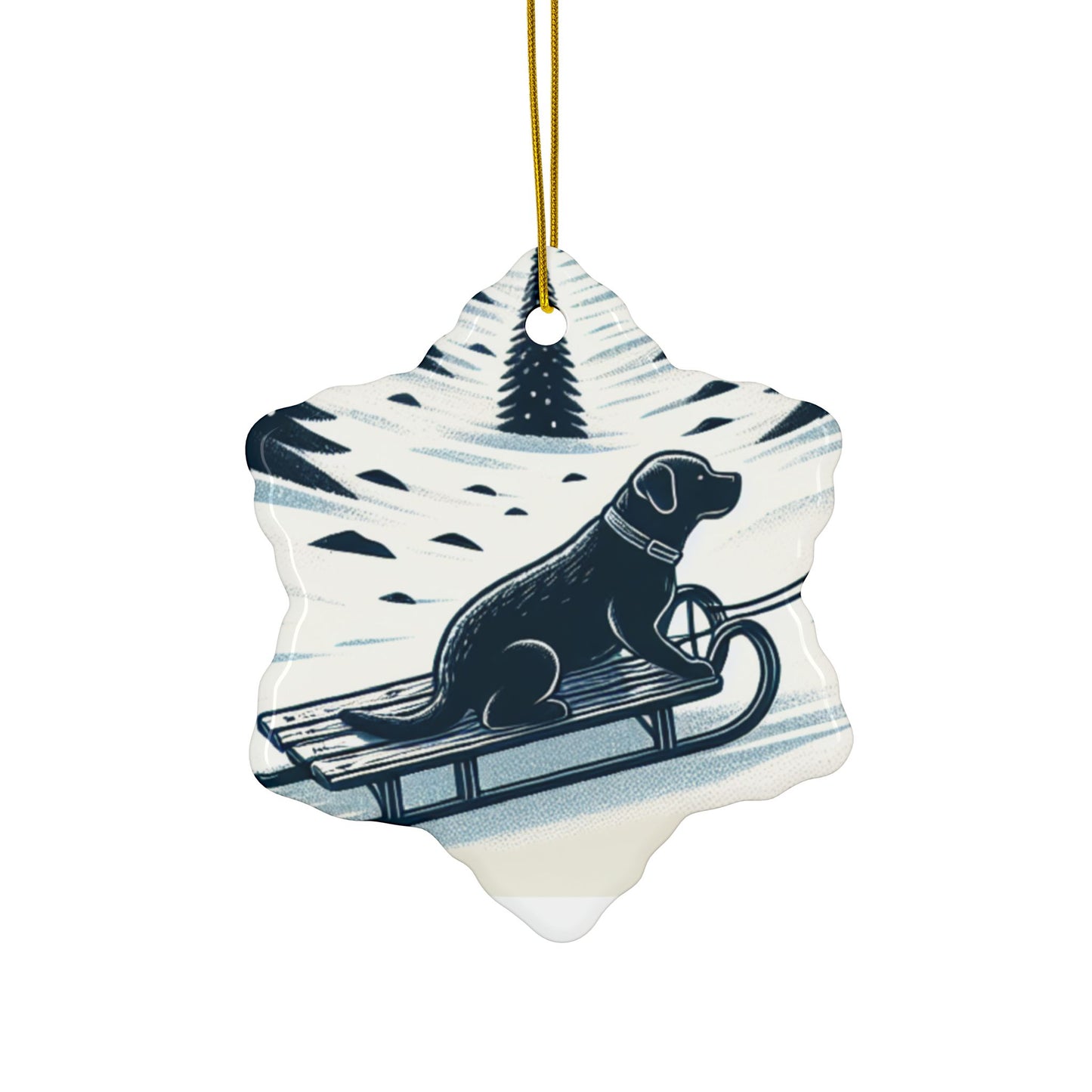 Labrador Christmas, Ceramic Ornaments, 2-Side Print, (1pc, 3pcs, 5pcs, 10pcs)