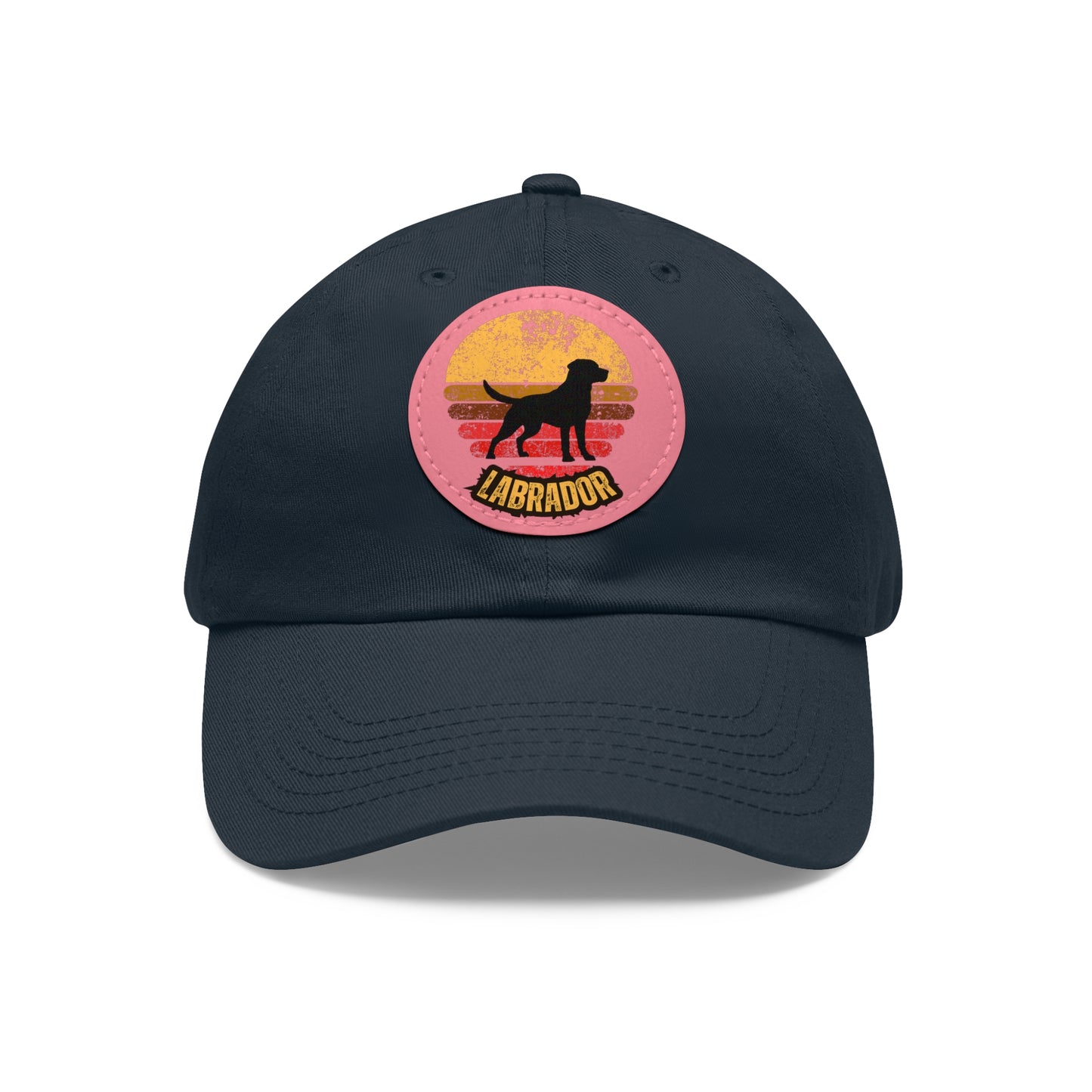 Labrador sunset, Dad Hat with Leather Patch (Round)