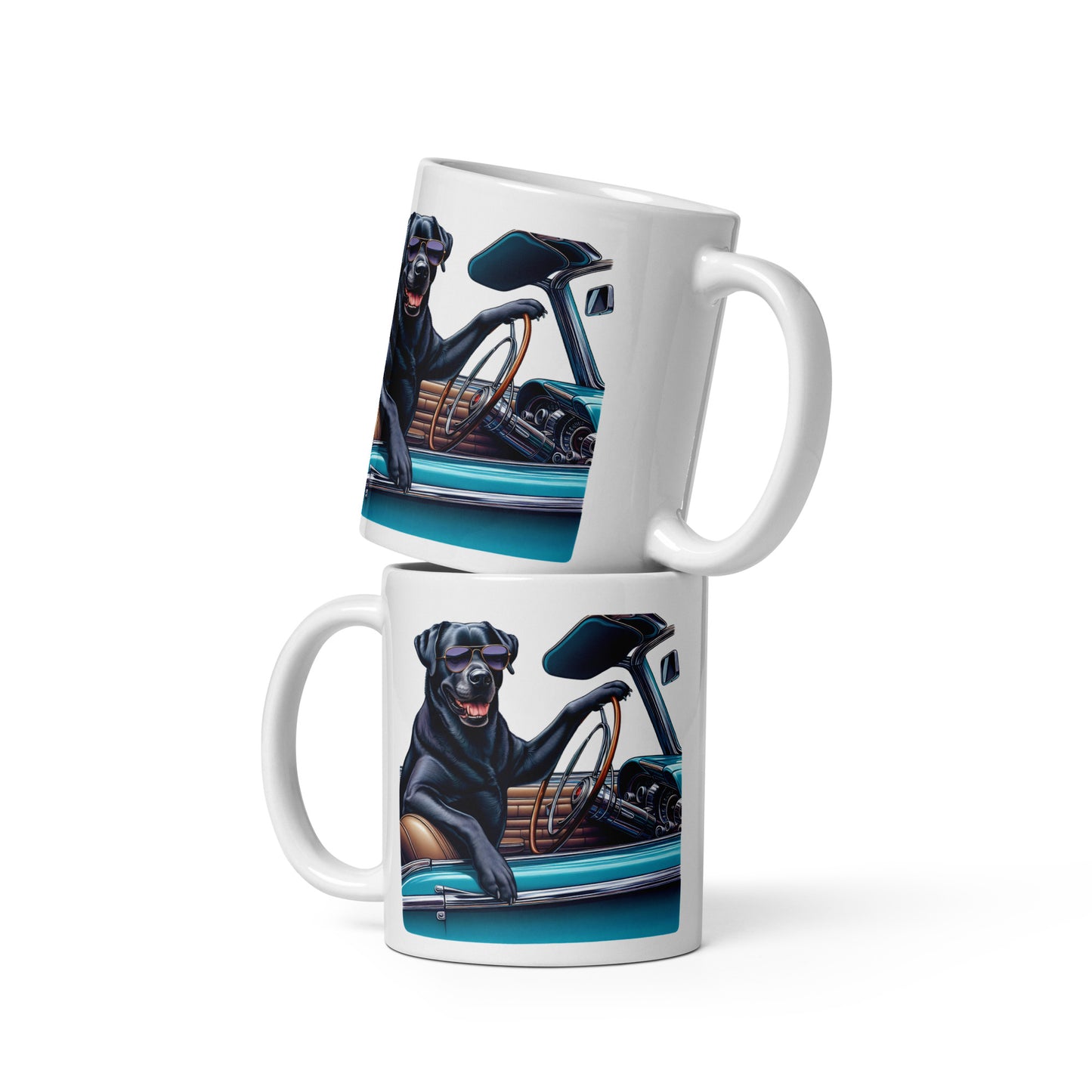 Classic 1950’s lab, White glossy mug